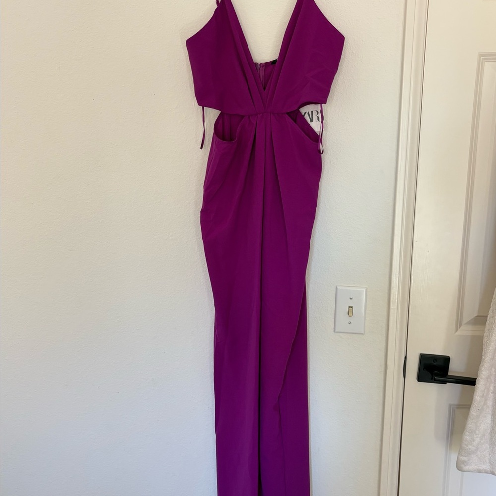 Zara Vibrant Purple Backless Dress